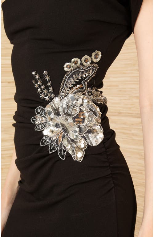 Hale Bob Zainab Midi Beaded Dress In Black