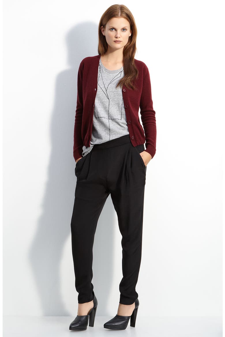 Tucked Back Cardigan, Main, color, BURGUNDY