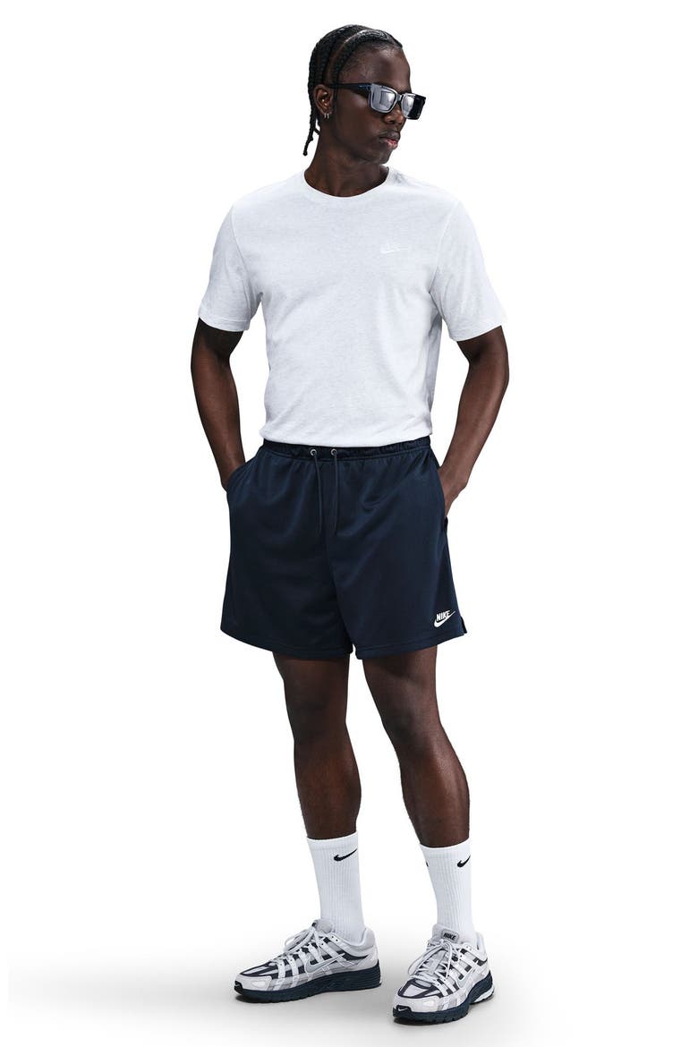 Club Flow Mesh Athletic Shorts, Alternate, color, OBSIDIAN/ WHITE