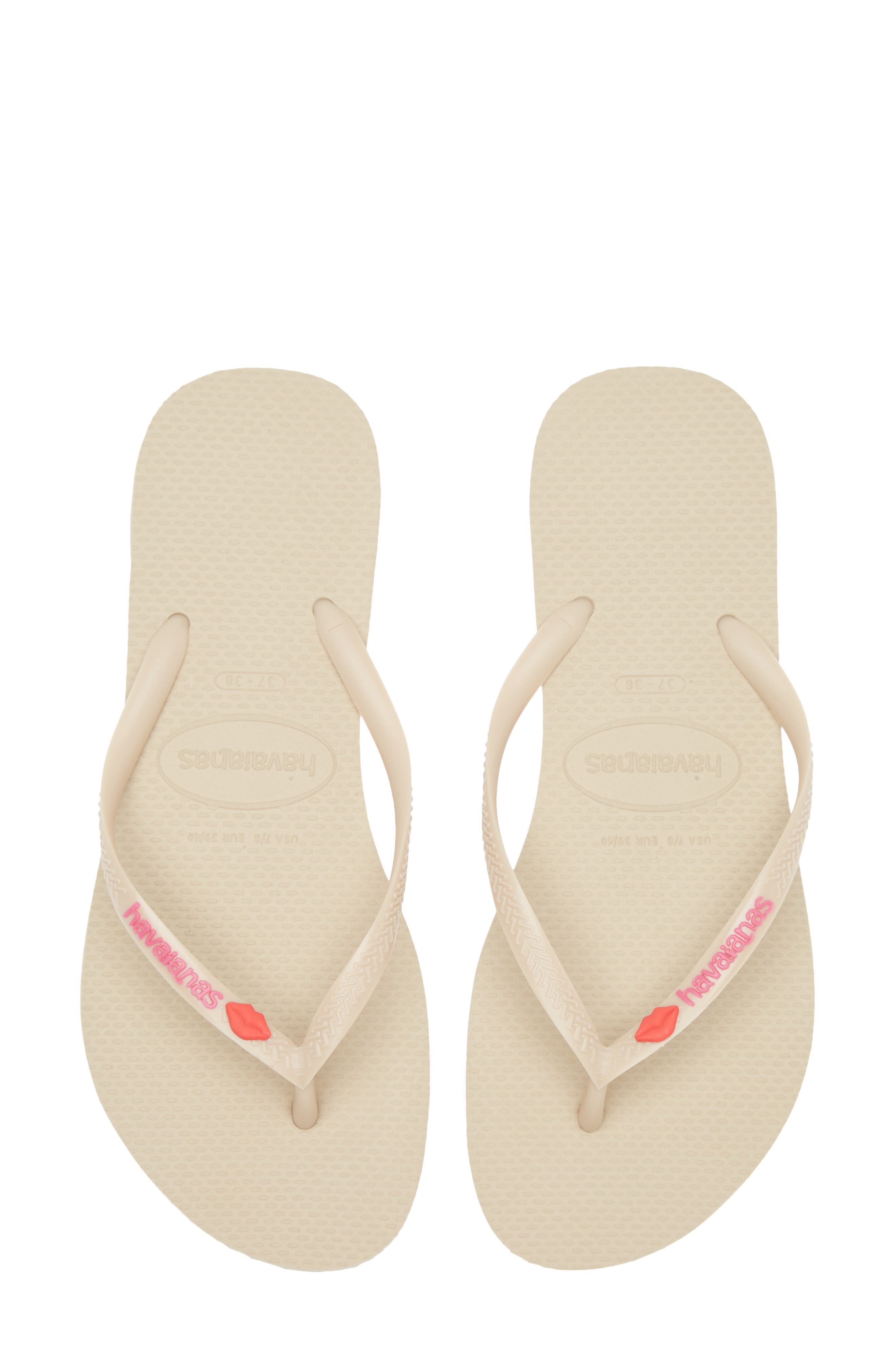 Havaianas Slim Kiss Flip Flop, Alternate, color, Sand Grey