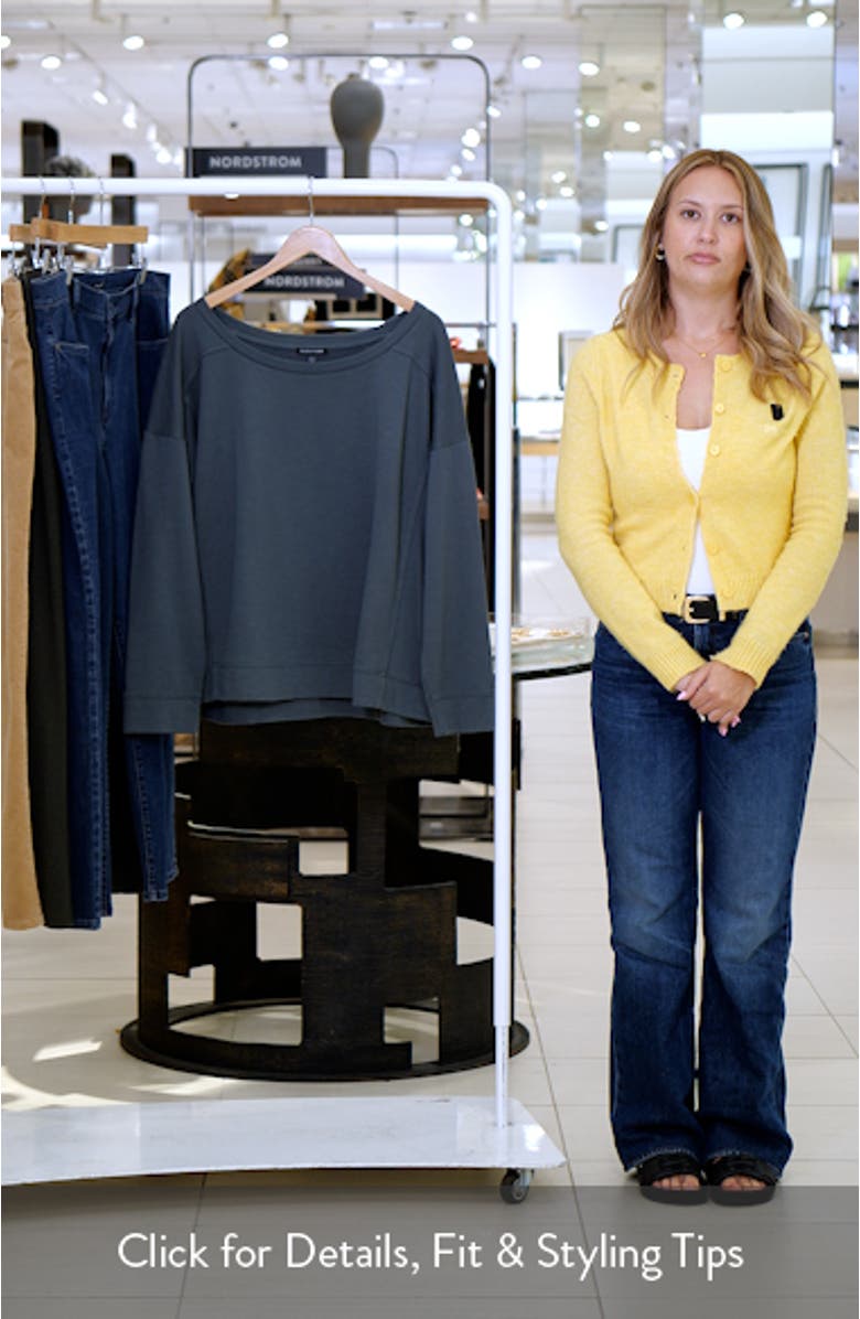 Ballet Neck Boxy Organic Cotton Terry Top, sales video thumbnail