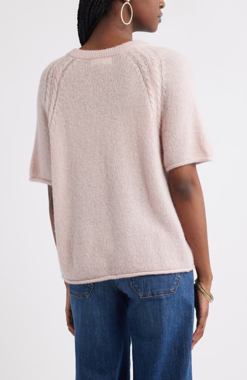 Treasure & Bond Relaxed Short Sleeve Sweater In Pink