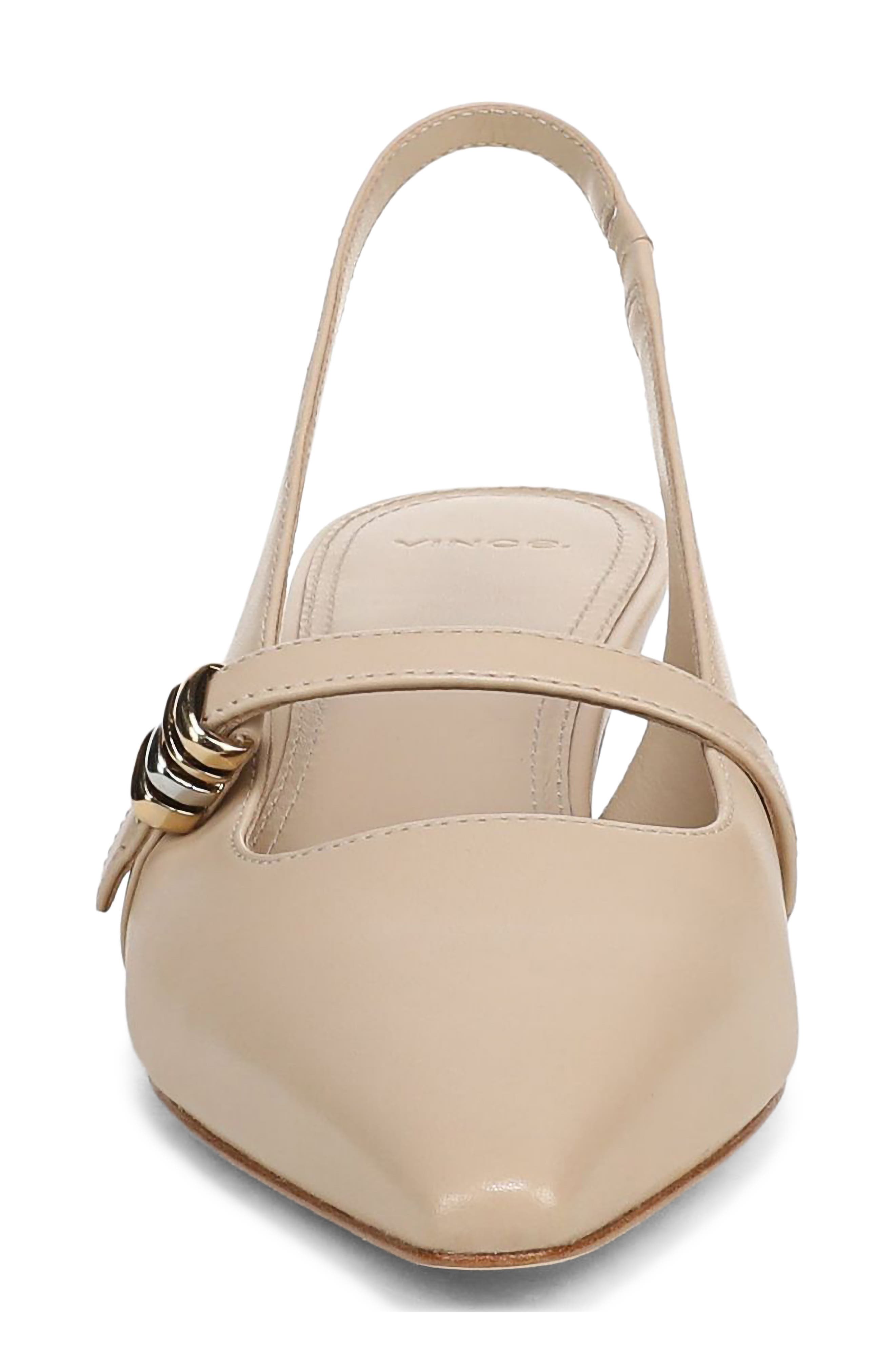 Sonya Kitten Heel Pointed Toe Slingback Sandal, Alternate, color, BIRCH SAND