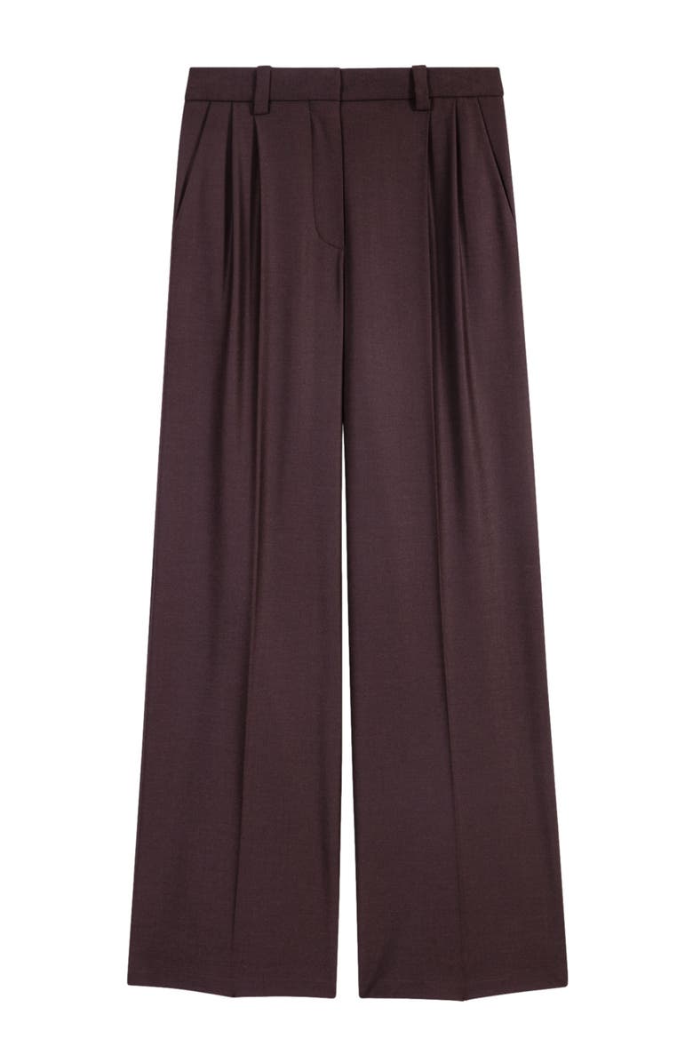 maje Wide-leg suit trousers, Alternate, color, Brown
