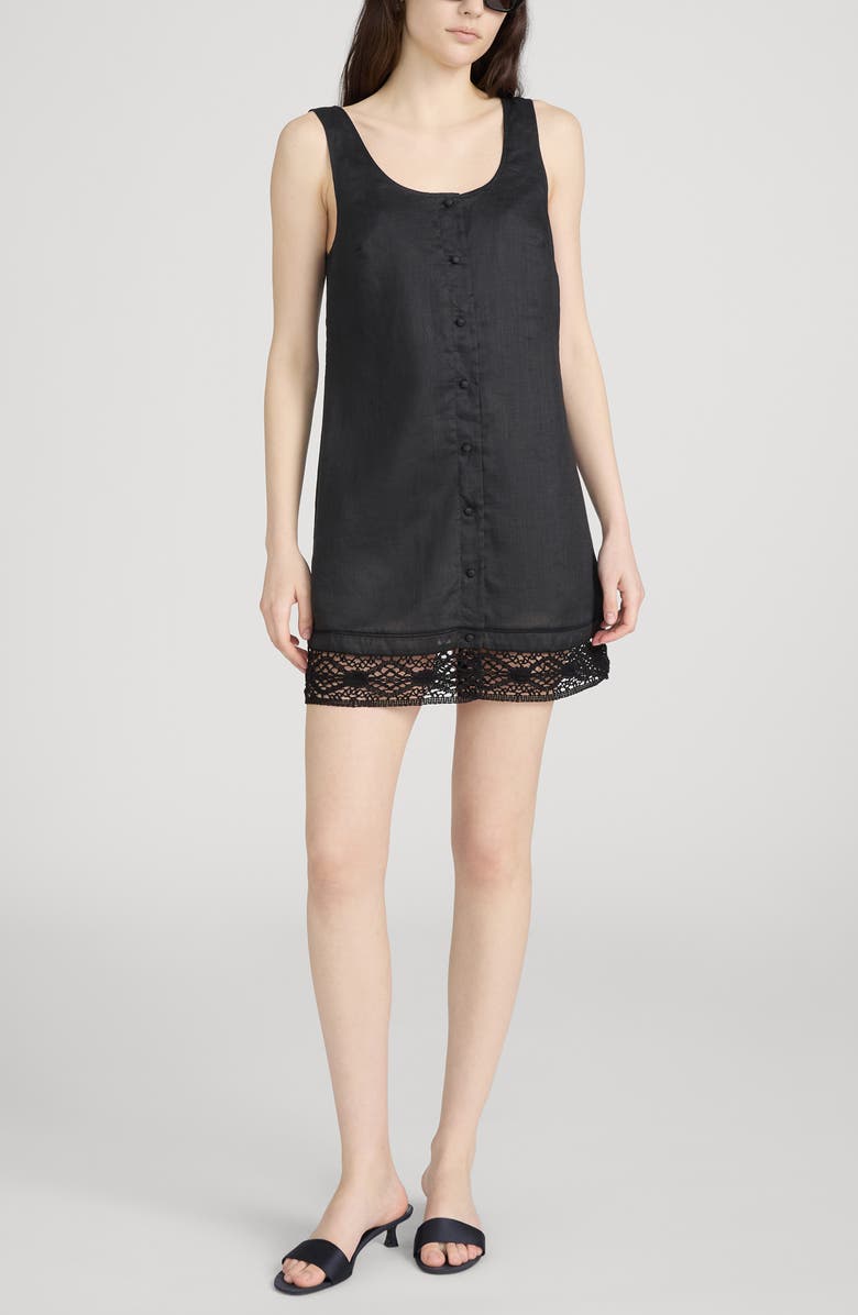 FRAME The Heirloom Sleeveless Minidress, Main, color, Black