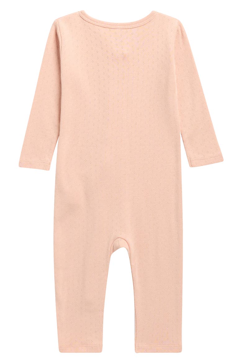 Ruffle Cotton Pointelle Romper, Alternate, color, MELON