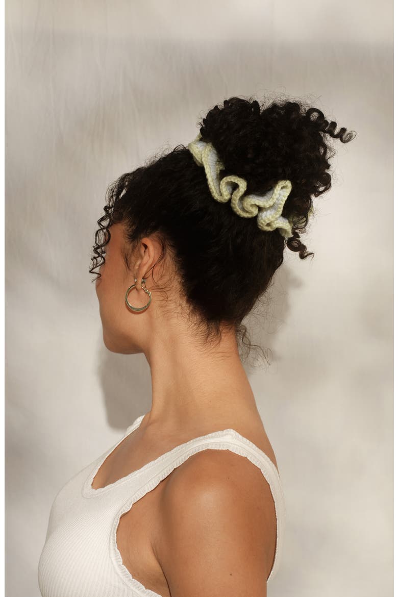 Crochet Scrunchie, Alternate, color, BUTTER YELLOW