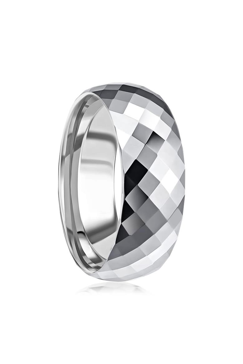 Men's Faceted Tungsten Ring, Alternate, color, SILVER