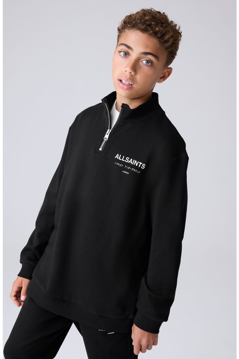 Kids' Underground Oversize Half Zip Sweatshirt, Alternate, color, BLACK