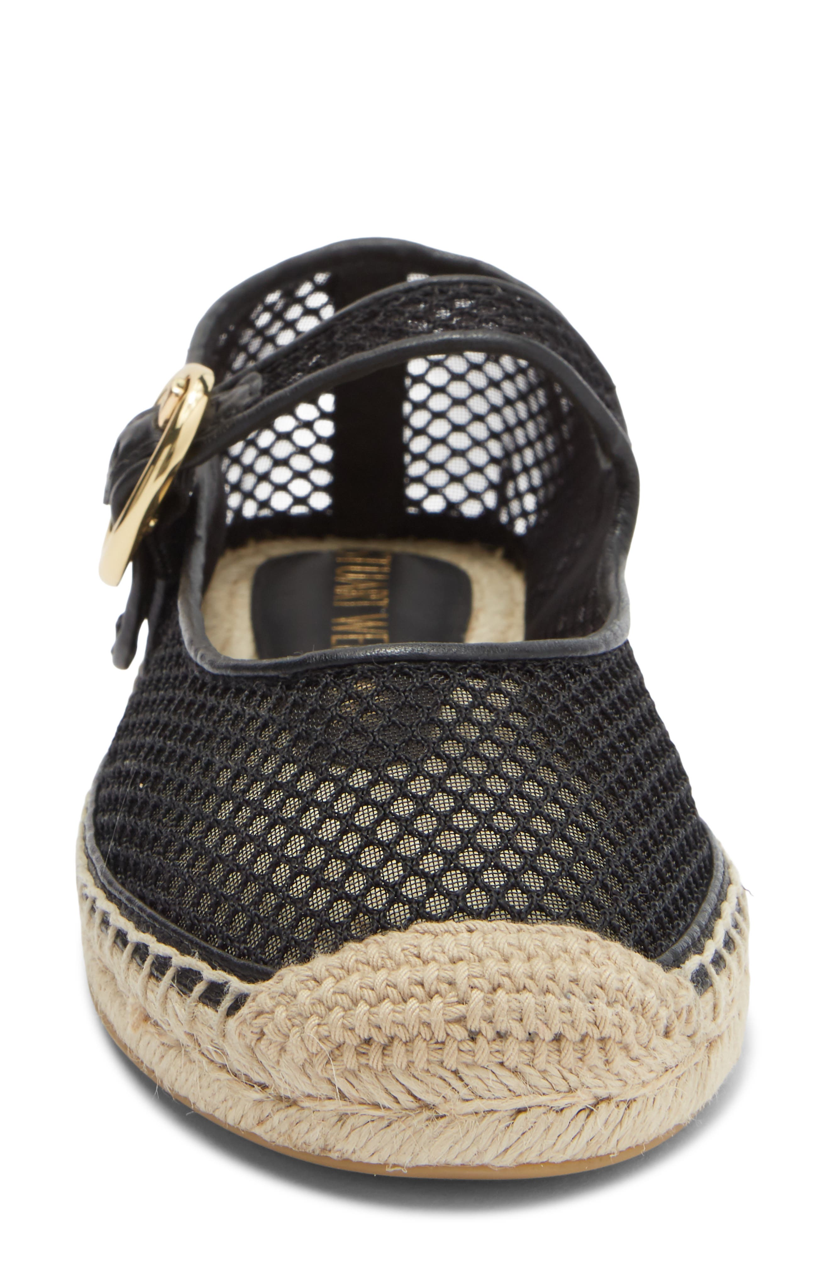 Stuart Weitzman Benni Espadrille Mary Jane Flat, Alternate, color, Black
