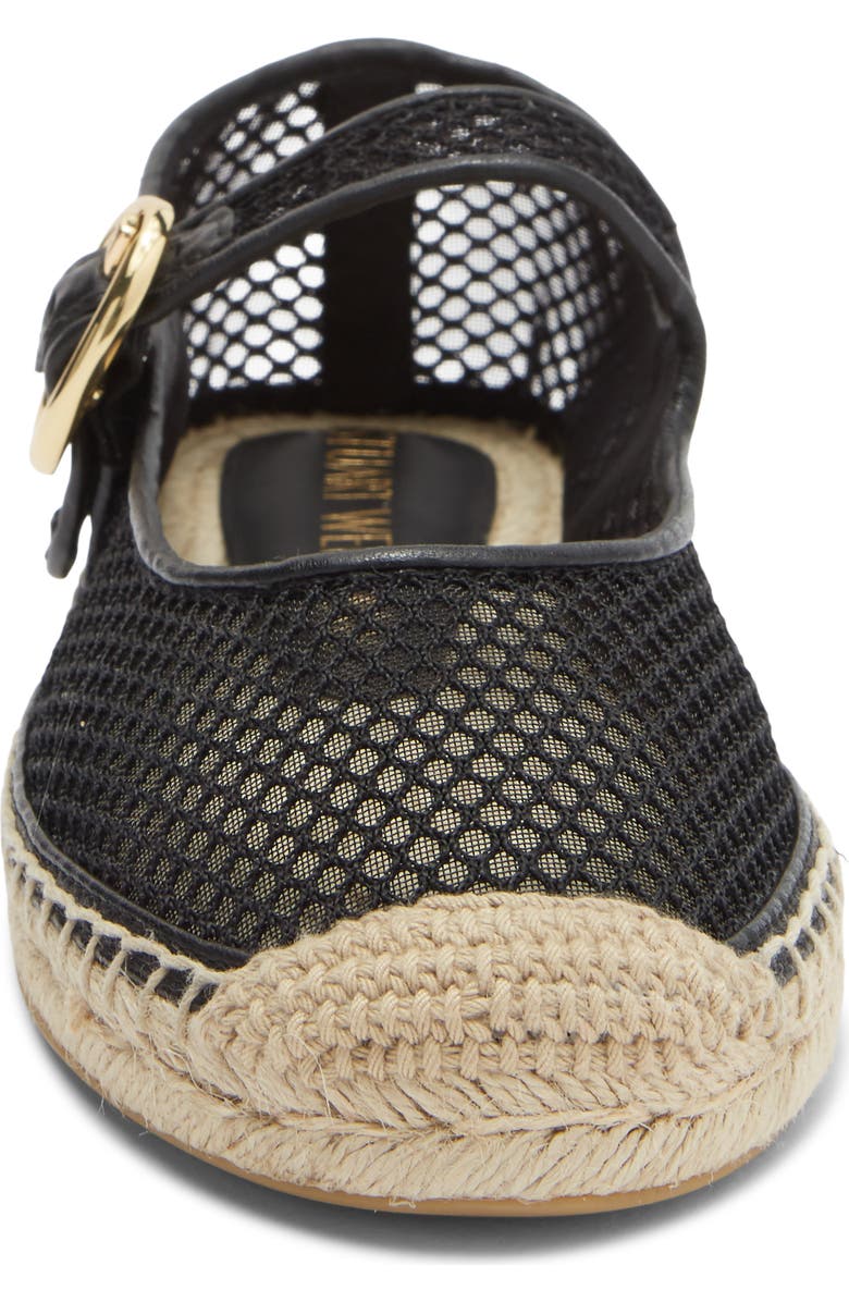 Stuart Weitzman Benni Espadrille Mary Jane Flat, Alternate, color, Black
