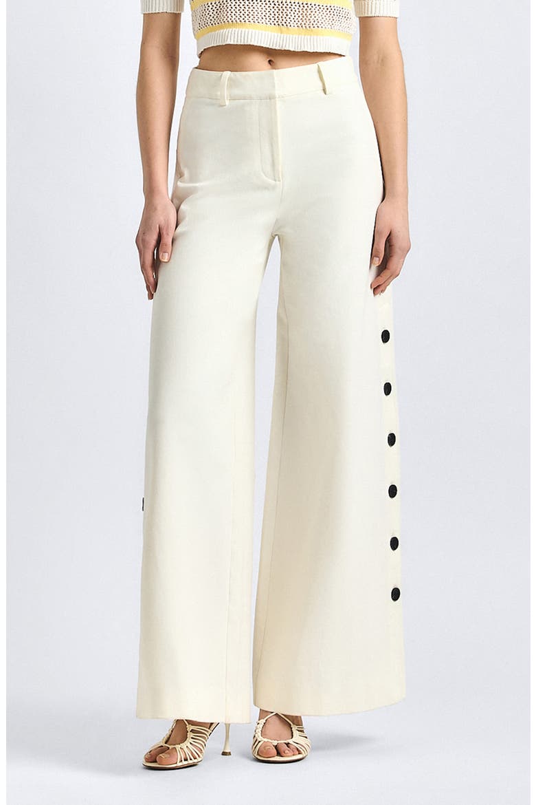 Tova Button Wide Leg Pants, Main, color, SOFT WHITE