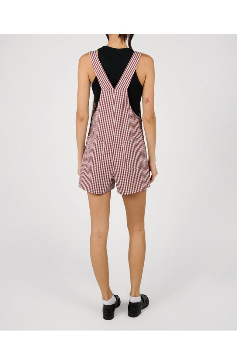 WeWoreWhat Basic Short Overall, Alternate, color, Plum/Ivory Multi