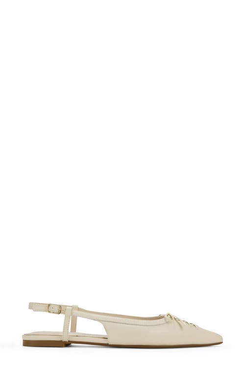 Yosi Samra Vanessa Slingback Pointed Toe Flat In Bone