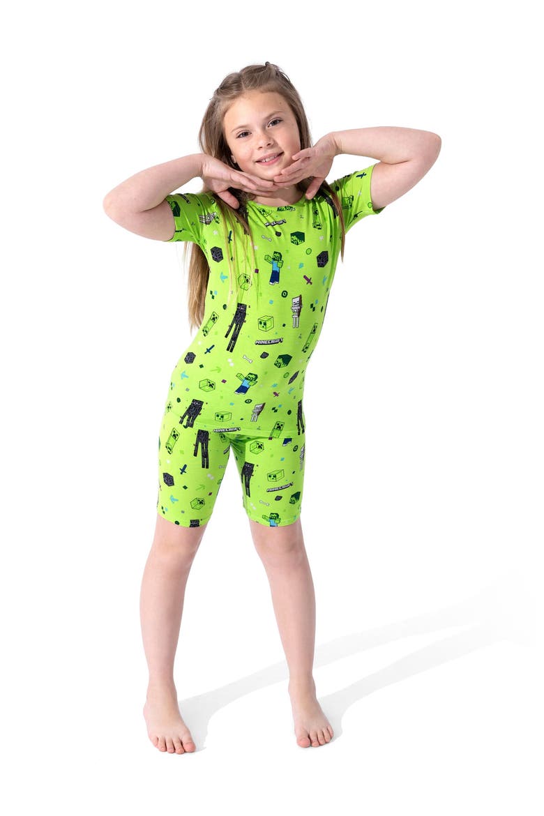 Minecraft Mob Squad Kids 2-Piece Short Sleeve & Shorts Pajama Set, Alternate, color, Minecraft Mob Squad