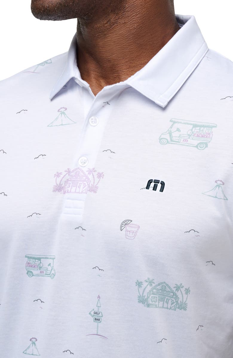 TravisMathew Tiki Mapes Cotton Blend Polo, Alternate, color, White