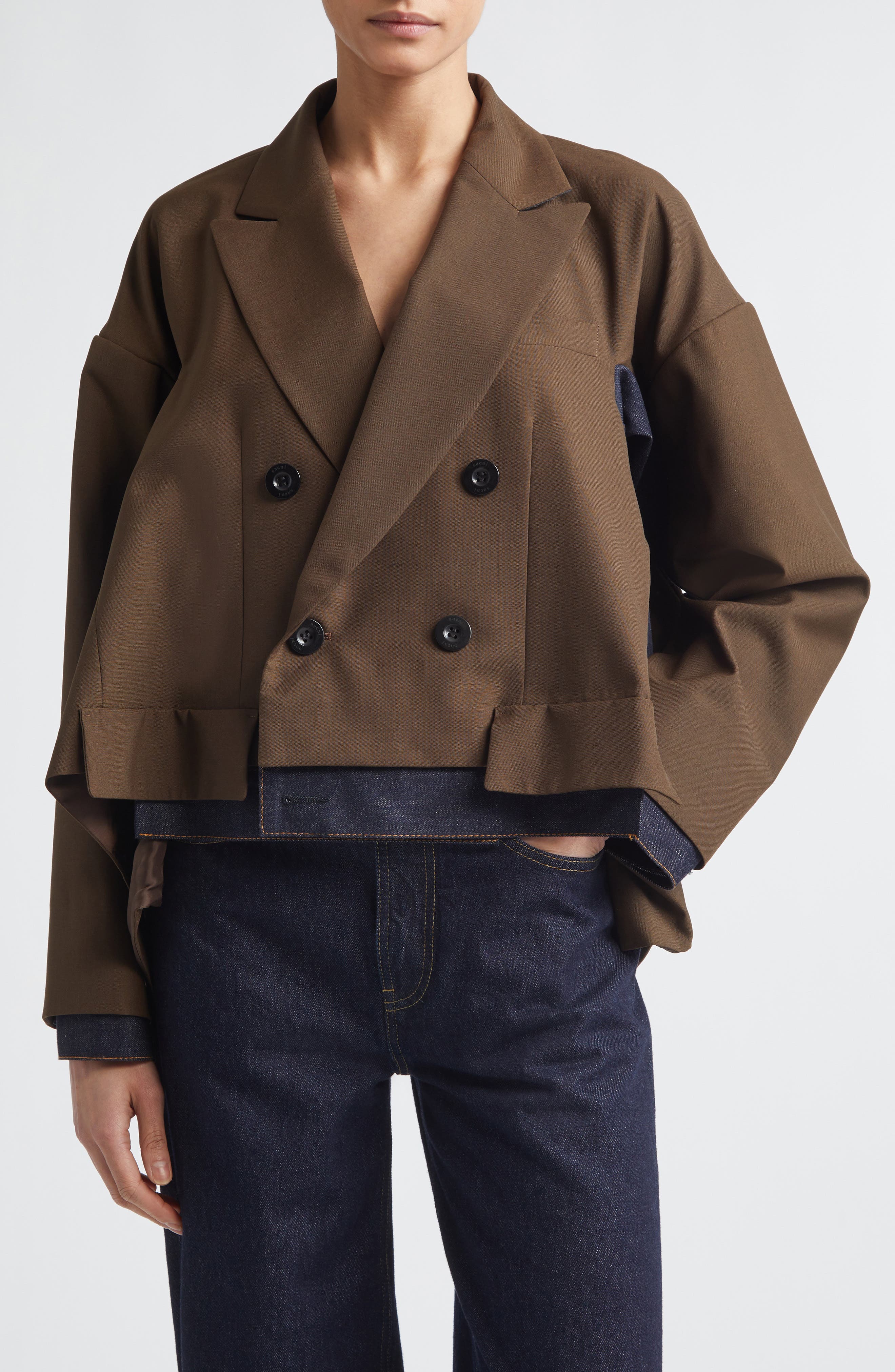 Double Breasted Suiting & Denim Jacket - image 3