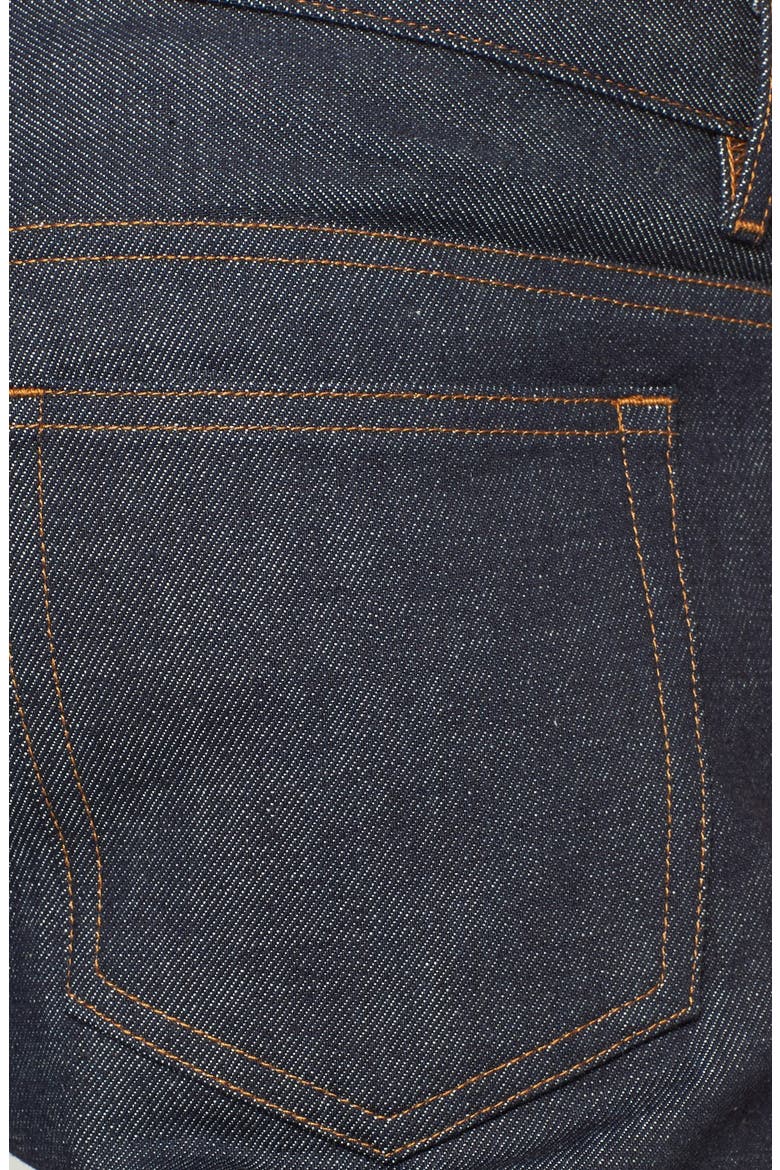 Petit Standard Slim Fit Raw Selvedge Jeans, Alternate, color, INDIGO WASH