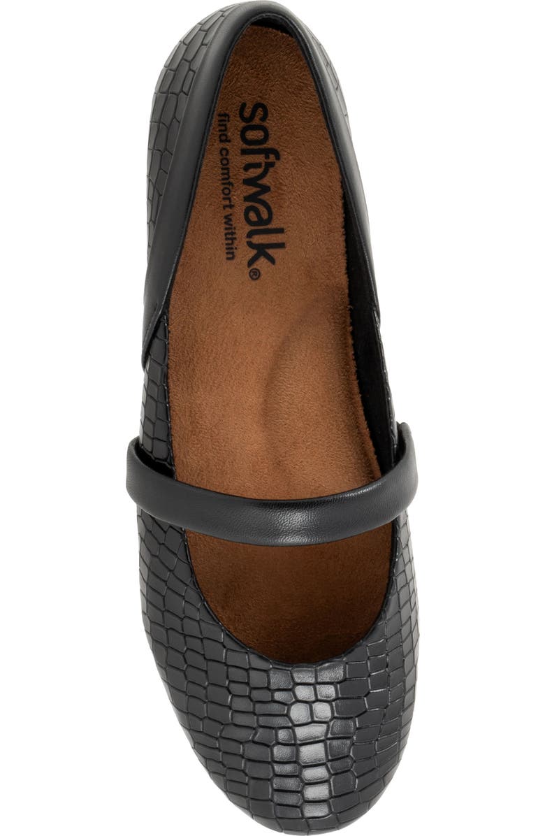 SoftWalk<sup>®</sup> Samara Mary Jane Flat, Alternate, color, Black Croco