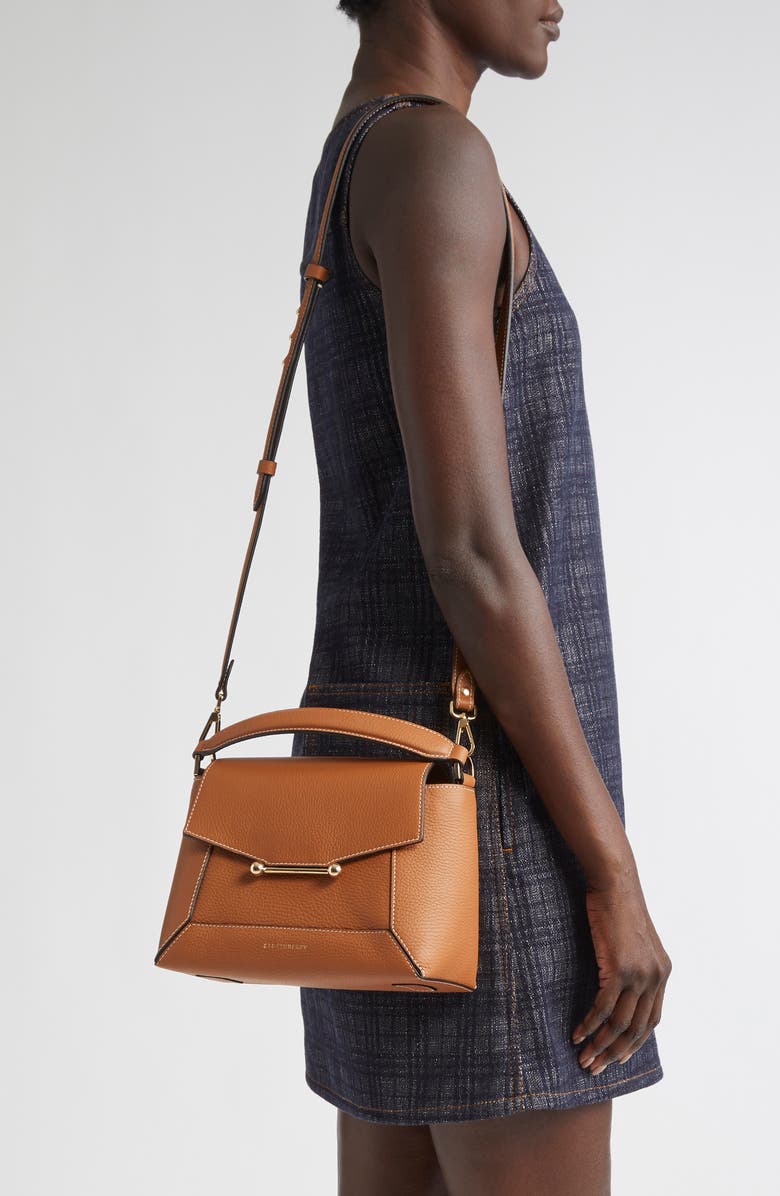 Strathberry Mosaic Leather Top Handle Bag, Alternate, color, Tan - Vanilla Stitch