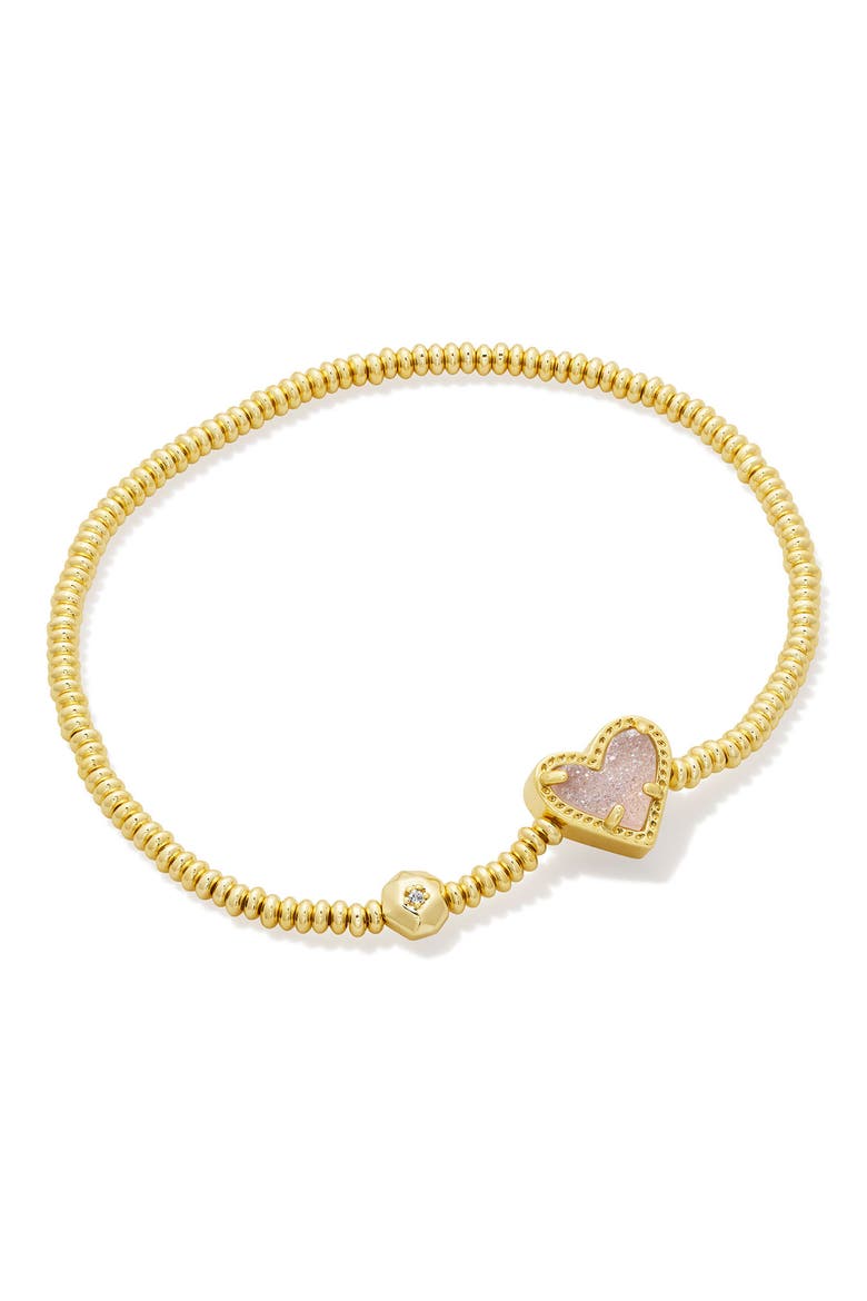 Ari Heart Stretch Bracelet, Alternate, color, GOLD IRIDESCENT DRUSY