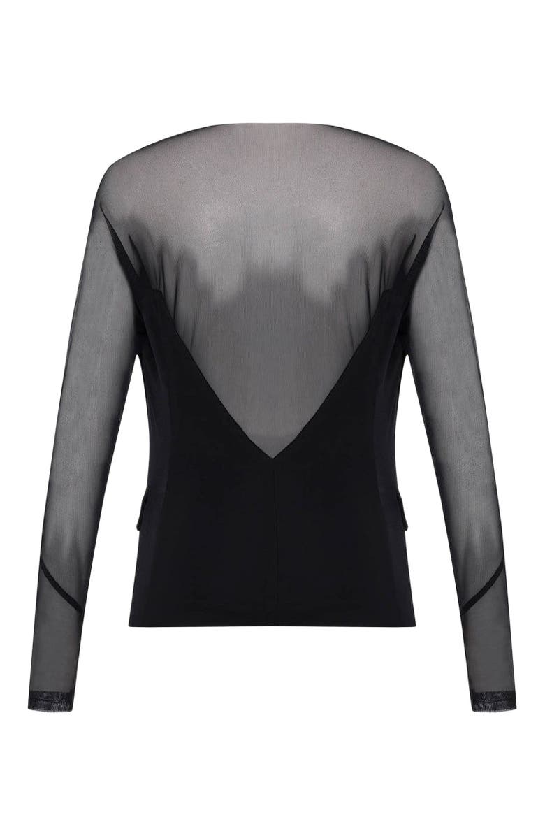 THEO The Label Aphrodite Mesh Sleeve Knit Jacket, Alternate, color, 