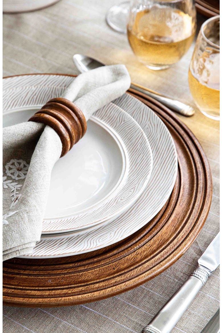 Bilbao Wood Charger Plate, Alternate, color, BROWN