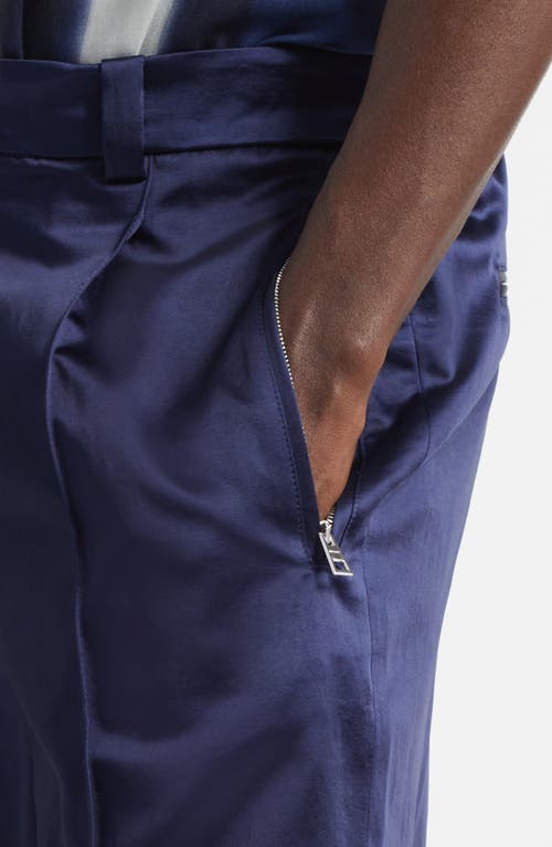 Givenchy Flat Front Satin Bermuda Shorts In Blue
