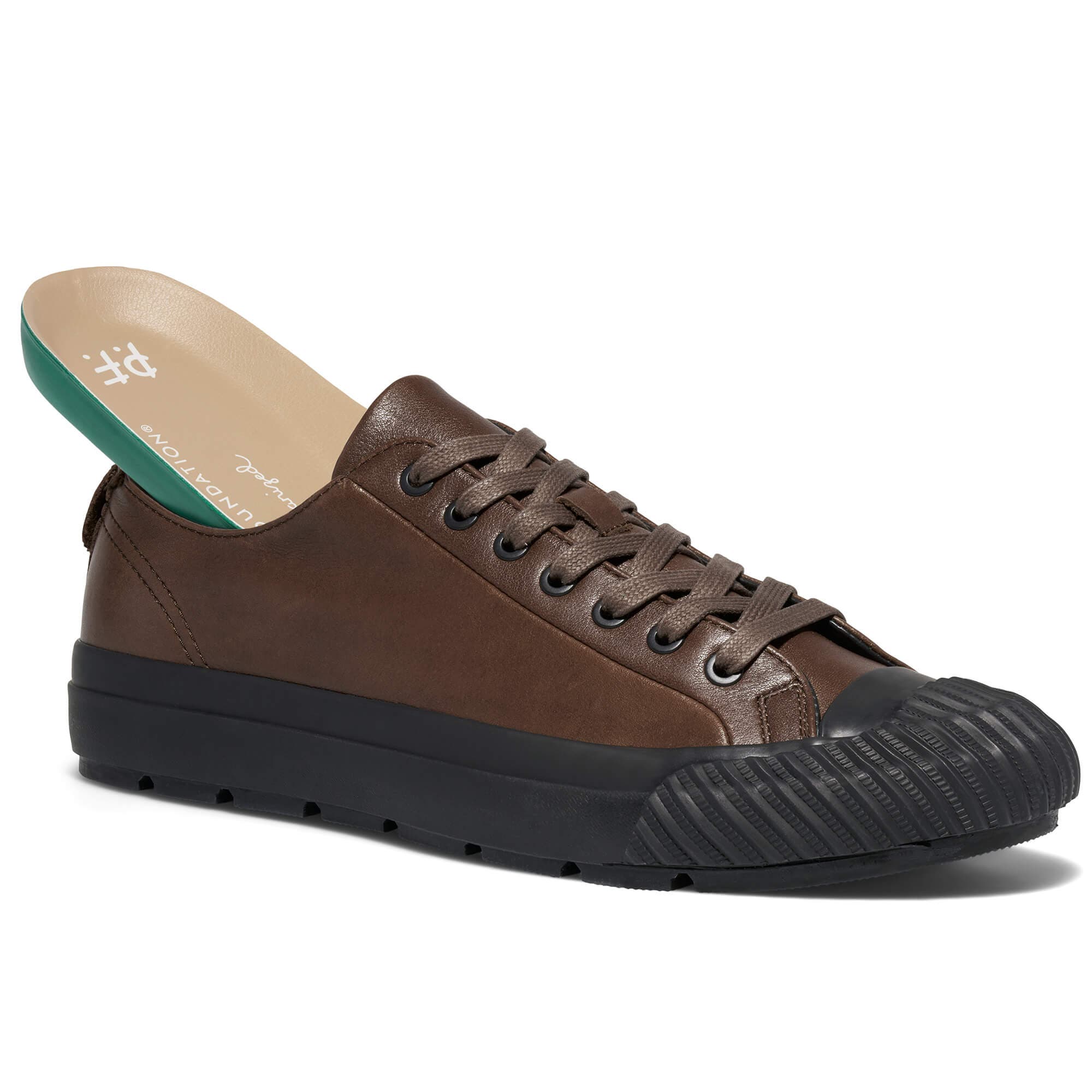 Grounder Leather Low-Top Sneaker, Alternate, color, Brown