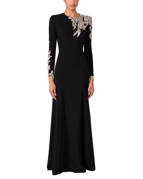 Jenny Packham Honor Sequin-embellished Maxi Gown In Black