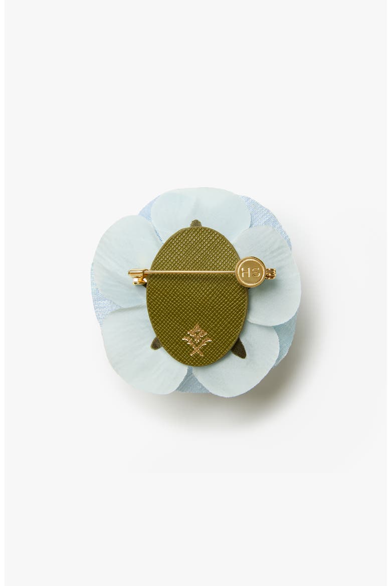 The Pale Blue Anemone Floral Brooch, Alternate, color, Blue