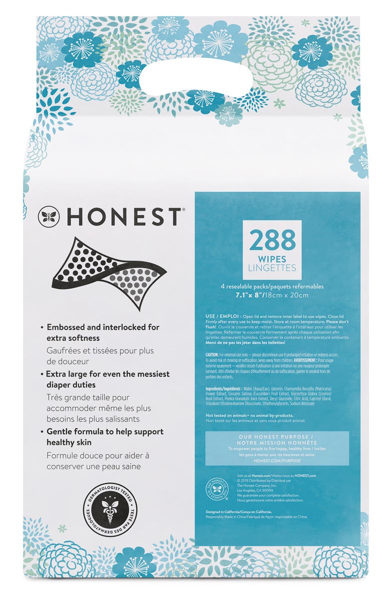 The Honest Company Cloth 4-Pack Baby Wipes, Alternate, color,