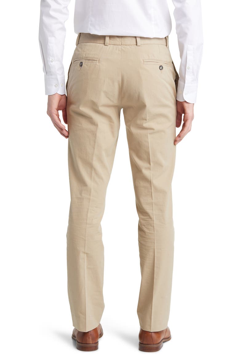 Trim Fit Cotton Poplin Dress Pants, Alternate, color, KHAKI