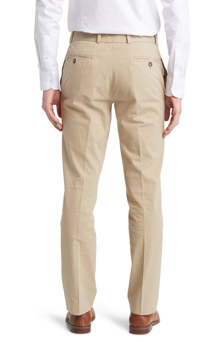 Berle Trim Fit Cotton Poplin Dress Pants, Alternate, color, Khaki
