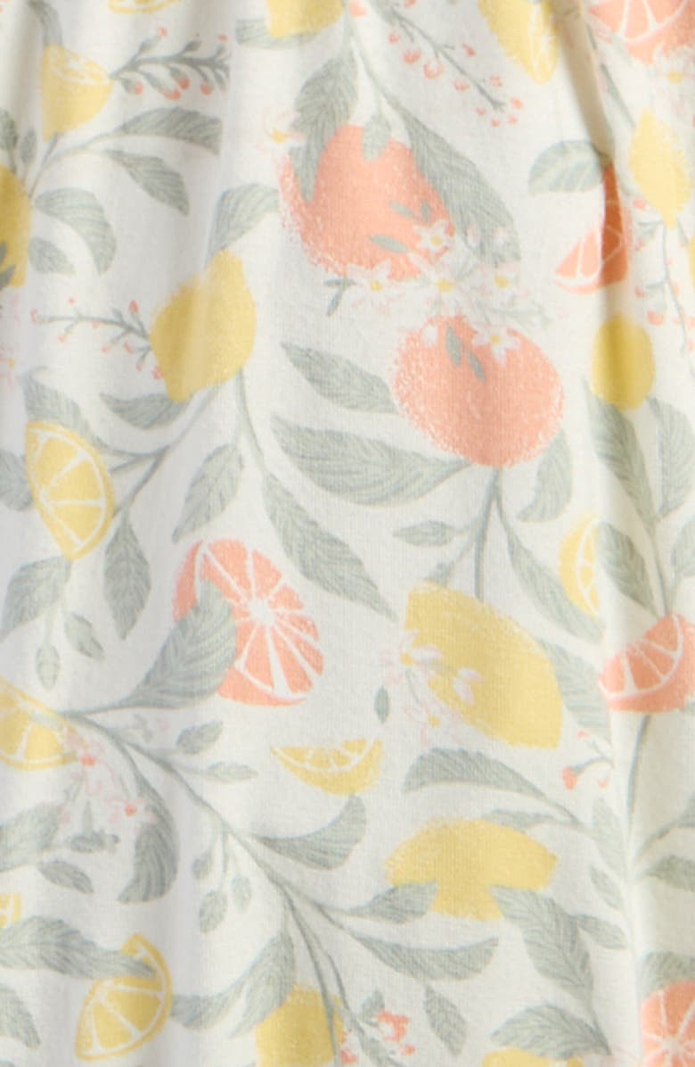 Nordstrom Ruffle Romper & Hat Set, Alternate, color, Ivory Egret Citrus Spritz