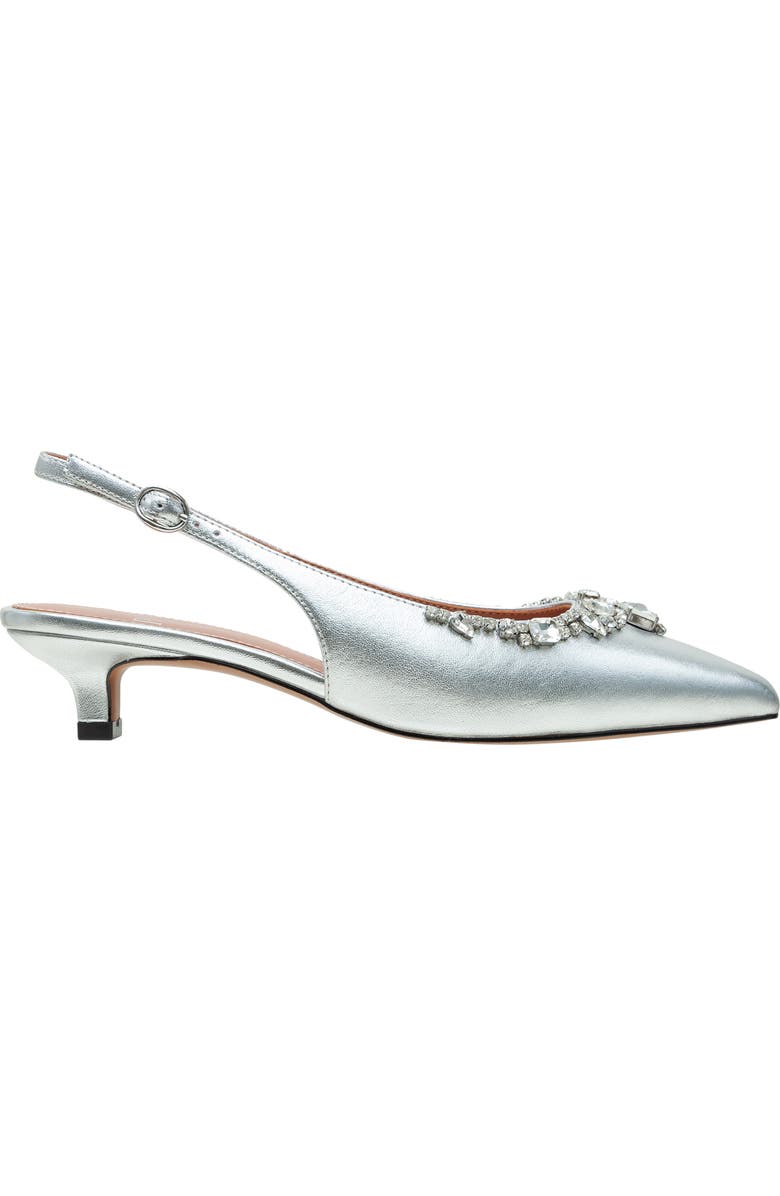Linea Paolo Crystal Embellished Slingback Pump, Alternate, color, Silver