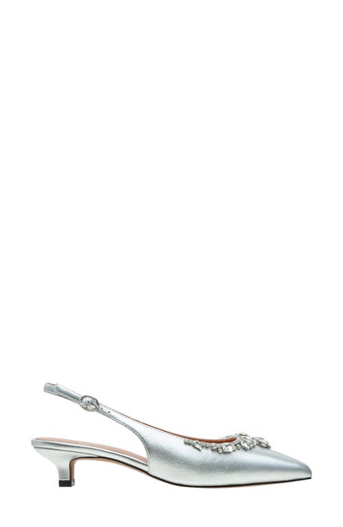 Linea Paolo Crystal Embellished Slingback Pump In Silver