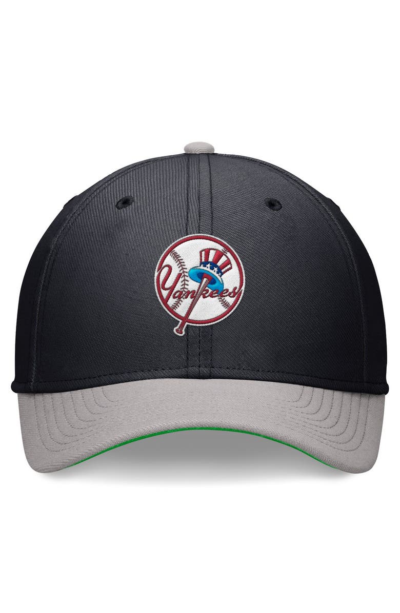 Nike Men's Nike Navy/Gray New York Yankees Cooperstown Collection Rewind Swooshflex Performance Hat, Alternate, color, 