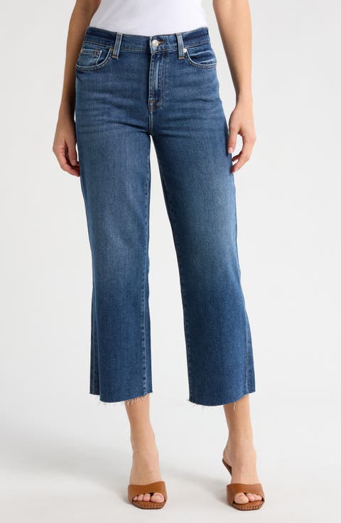 Alexa Raw Hem Ankle Crop Jeans