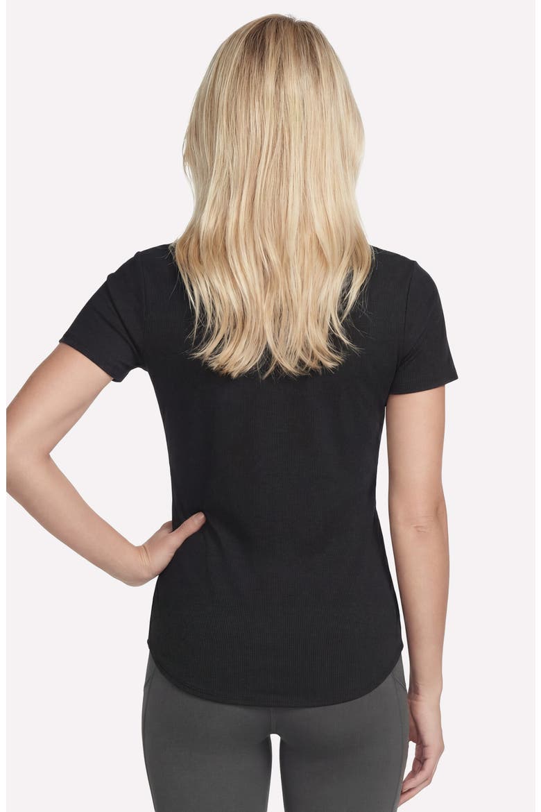 GoWalk® Rib Tunic T-Shirt, Alternate, color, BOLD BLACK