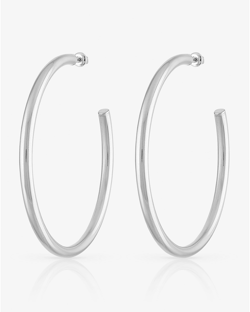 Ben Oni Large Open Hoop Earrings In Silver