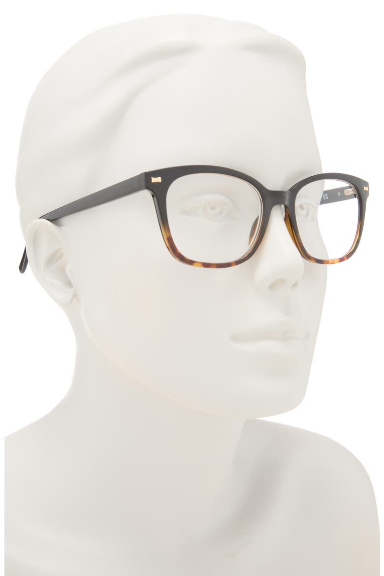 keadra 51mm square reading glasses, Alternate, color, BLACK HAVANA