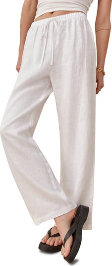 Reformation Women's Olina Linen Pants - Black - Size XS