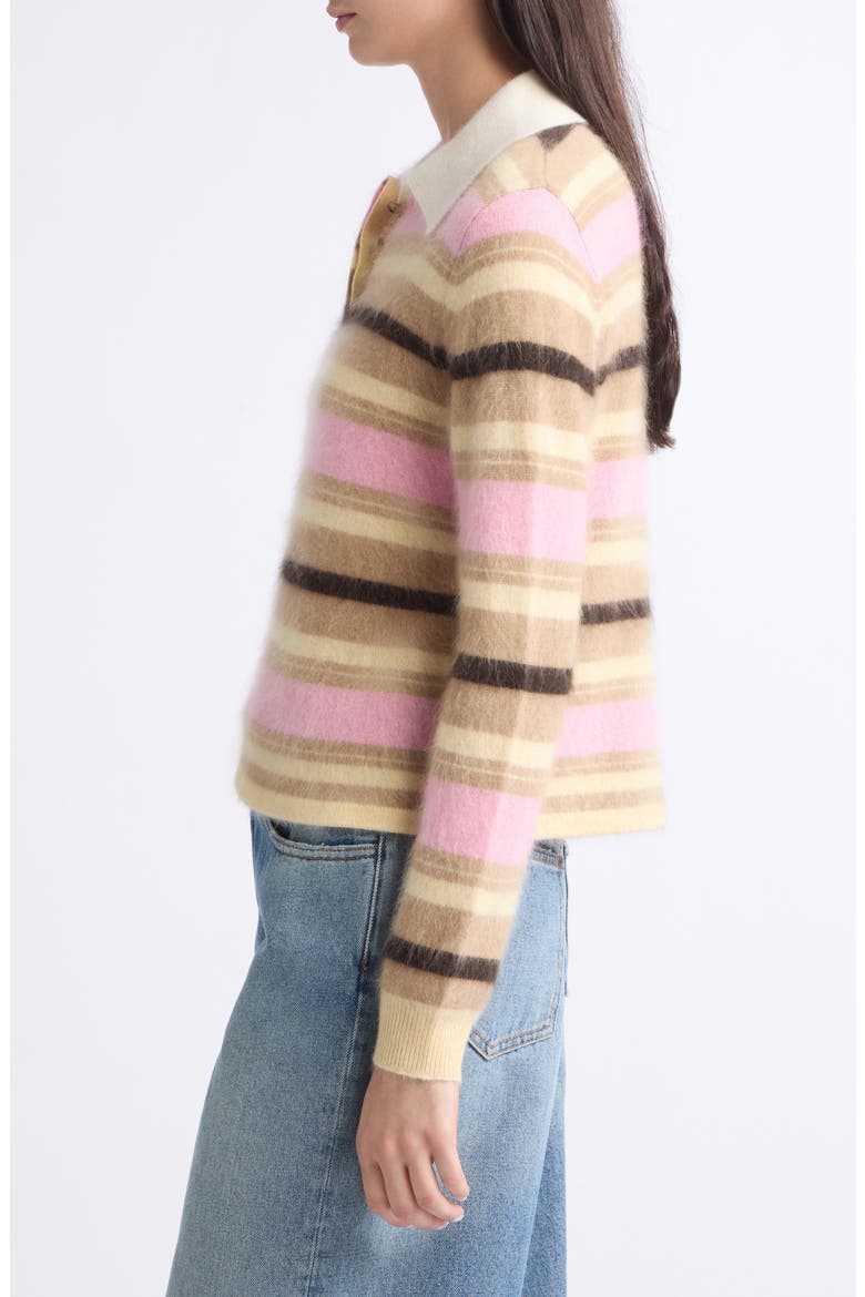 Grizzly Cropped Cashmere Rugby Sweater, Alternate, color, SPRINKLE COMBO