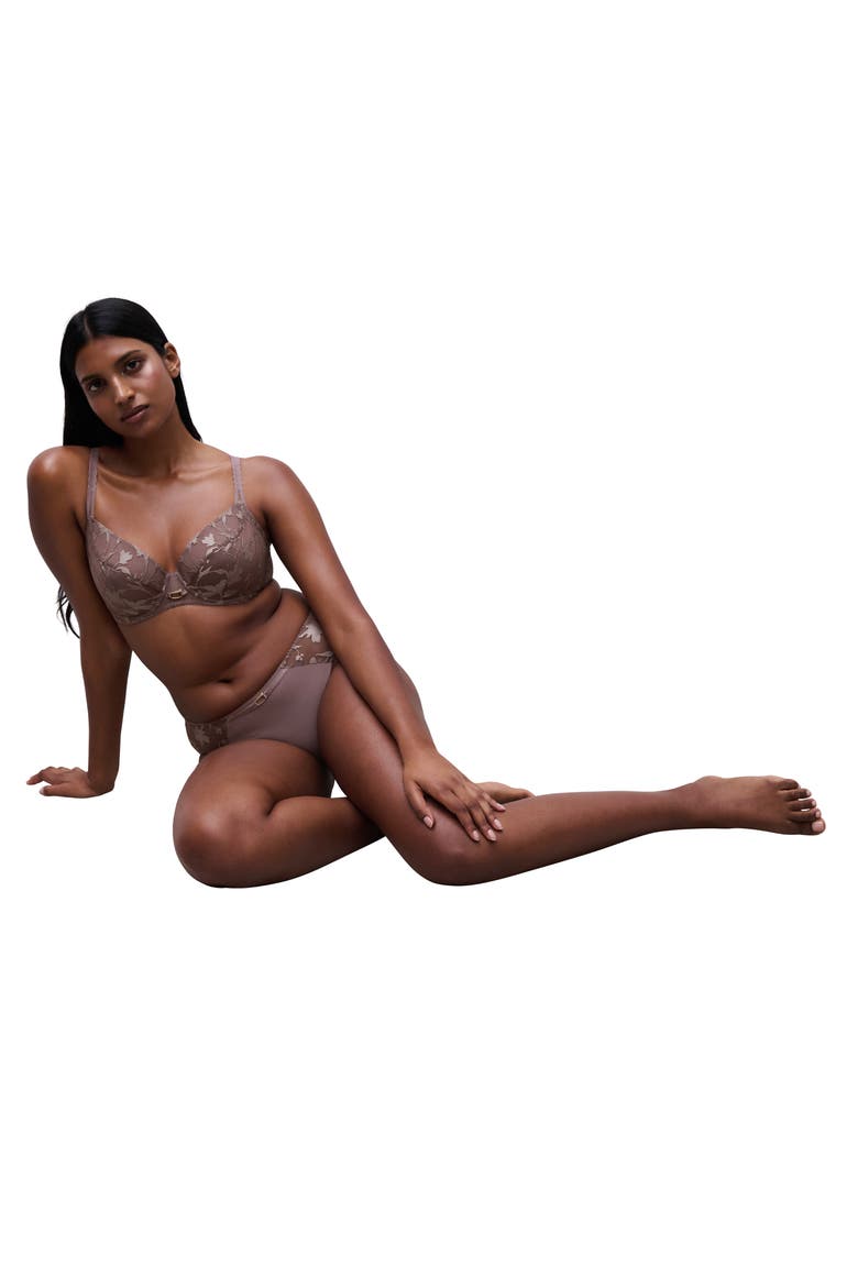 Idyll Underwire Unlined Bra, Alternate, color, NUTMEG