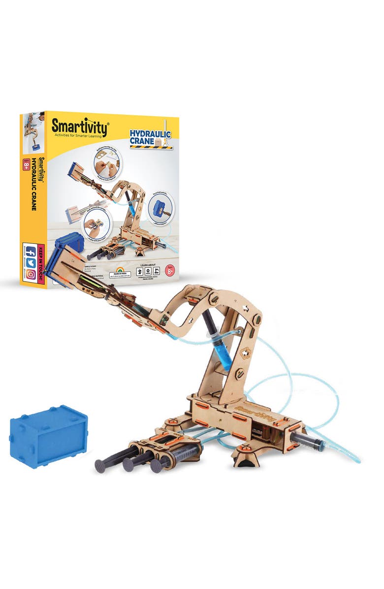 Smartivity Hydraulic Crane Diy Stem Wooden Building Set, Kids, Main, color, 