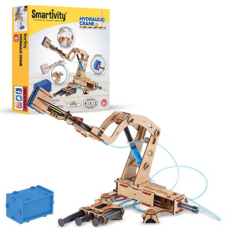 Hydraulic Crane Diy Stem Wooden Building Set, Kids