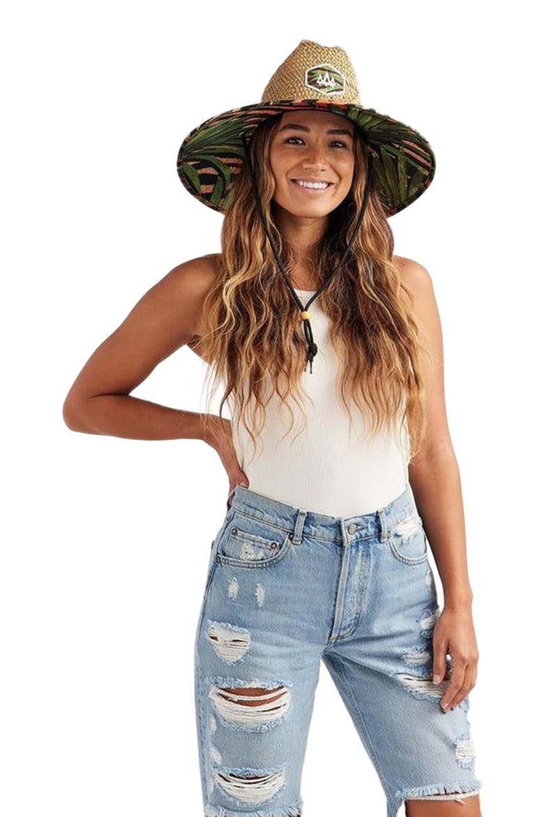 Java Straw Lifeguard Hat, Alternate, color, Tiger Palm