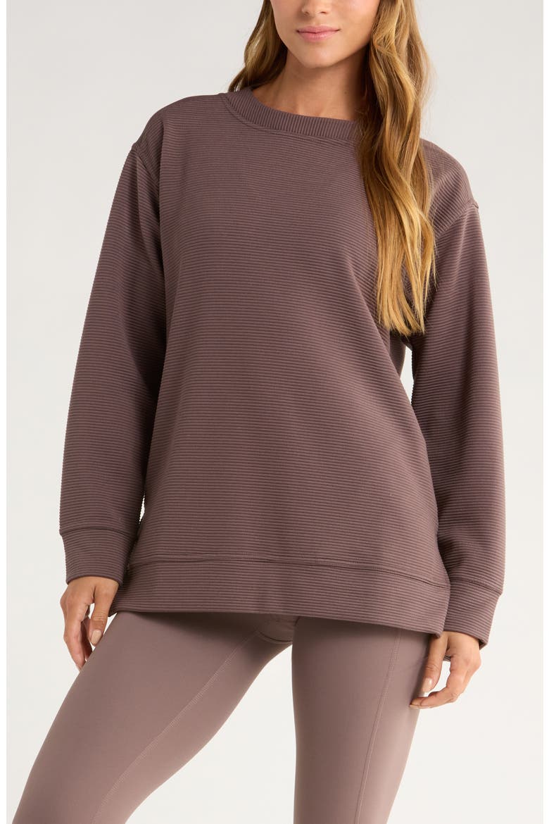 Kick Back Ottoman Knit Sweatshirt, Main, color, GREY PLUM