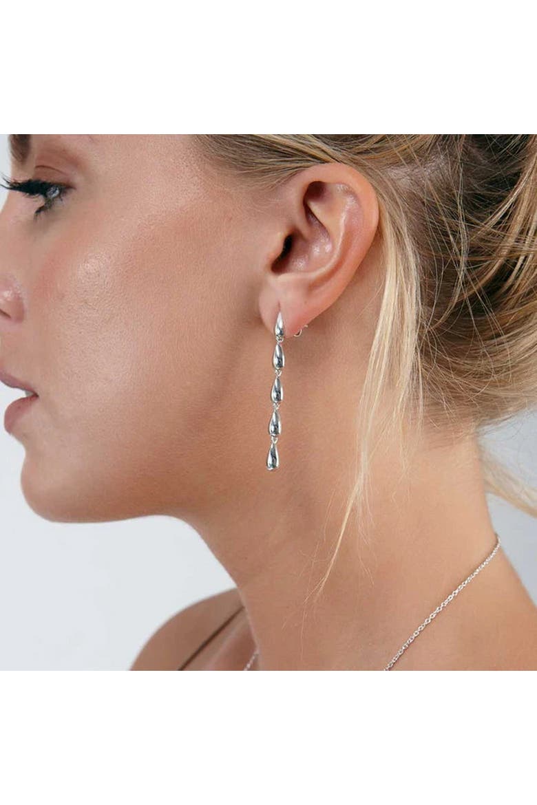 Tear Drop Earrings, Alternate, color, Sterling Silver